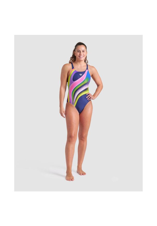 Damski kostium kąpielowy 1-częściowy Arena Water Fluids. Kolor: niebieski