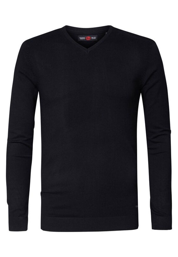 Petrol Industries Sweter M-NOOS-KWV002 Czarny Slim Fit. Kolor: czarny. Materiał: wiskoza