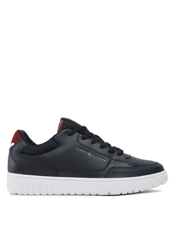 TOMMY HILFIGER - Tommy Hilfiger Sneakersy Basket Core Leather FM0FM04693 Granatowy. Kolor: niebieski. Materiał: skóra