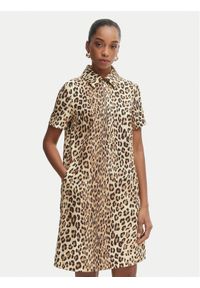 LOLA CASADEMUNT Sukienka codzienna LS2616134 Brązowy Loose Fit. Okazja: na co dzień. Kolor: brązowy. Materiał: syntetyk. Typ sukienki: proste. Styl: casual #1