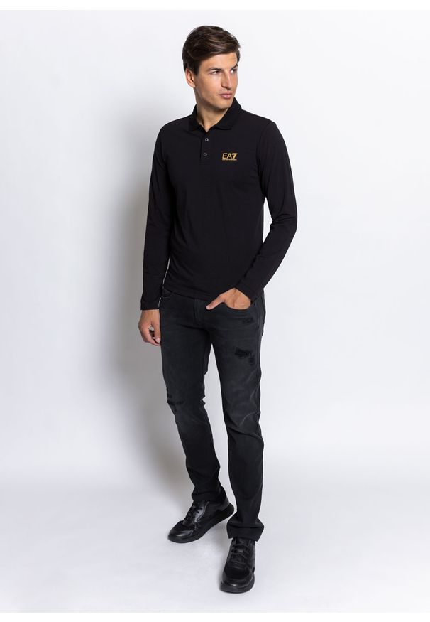 Koszulka męska Polo EA7 Emporio Armani (8NPF05 PJM5Z 0208). Typ kołnierza: polo. Kolor: czarny. Styl: sportowy