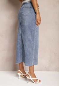 Renee - Niebieska Jeansowa Spódnica Midi Abexa. Stan: podwyższony. Kolor: niebieski. Materiał: jeans. Wzór: aplikacja. Styl: elegancki
