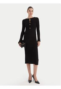 Marciano Guess Sukienka dzianinowa 5BGK55 5891Z Czarny Regular Fit. Kolor: czarny. Materiał: syntetyk