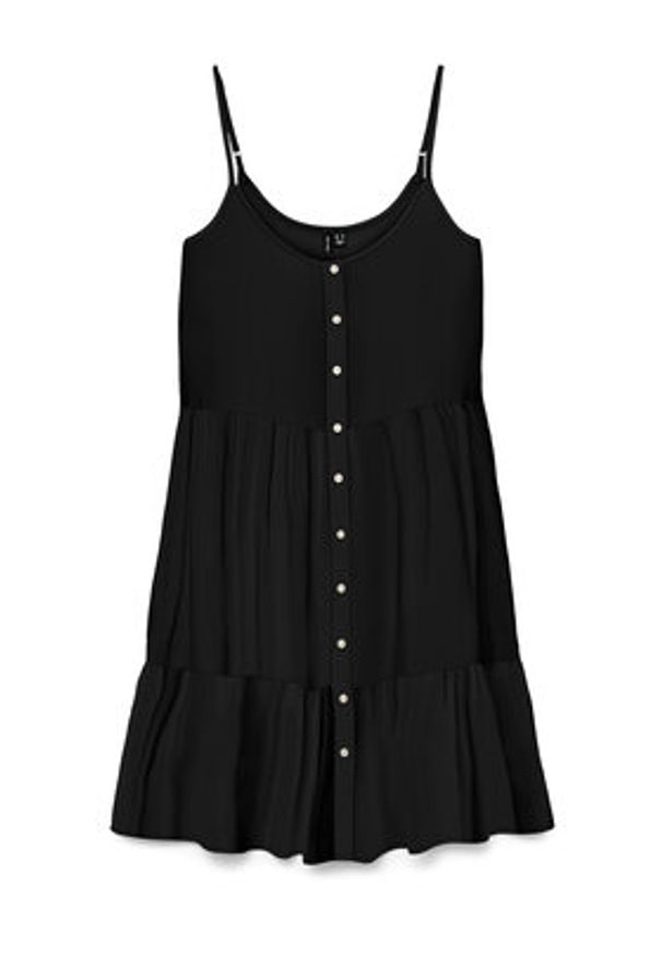Vero Moda Sukienka letnia Bumpy 10325283 Czarny Loose Fit. Kolor: czarny. Materiał: wiskoza. Sezon: lato
