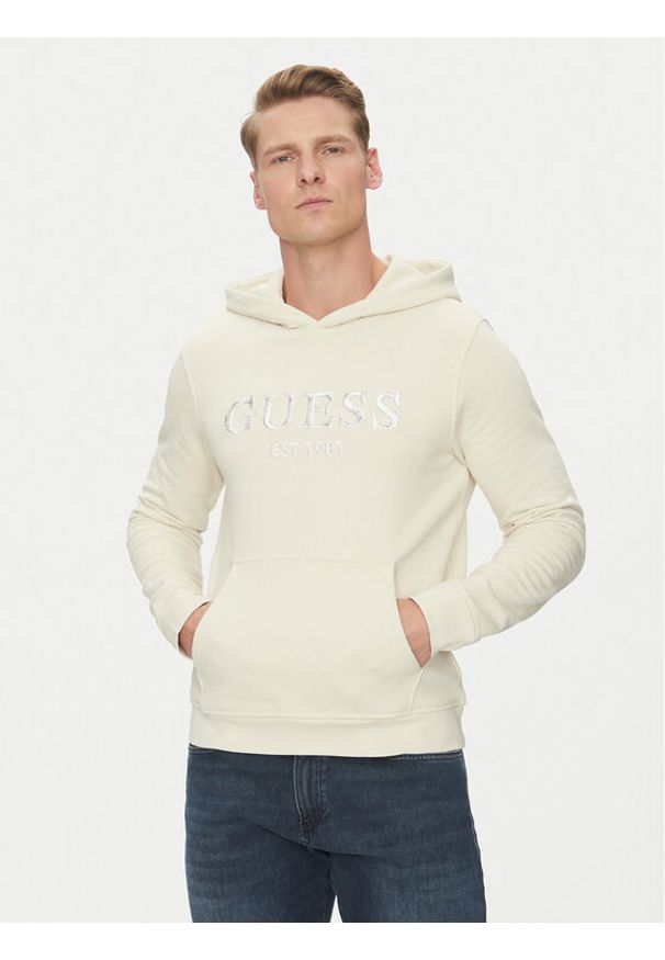 Guess Bluza M5GQ36 KCN01 Écru Regular Fit. Materiał: bawełna