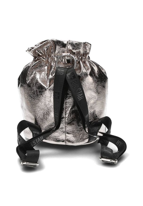 Big Star Accessories - Srebrny Plecak Big Star Modny Worek Na Plecy Damski. Kolor: srebrny. Styl: wizytowy, casual
