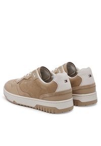 TOMMY HILFIGER - Tommy Hilfiger Sneakersy Th Basket Better Premium Mix FM0FM05417 Beżowy. Kolor: beżowy. Materiał: zamsz, skóra #5