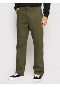 Vans Spodnie materiałowe Authentic VN0A5FJB Zielony Loose Fit. Kolor: zielony. Materiał: syntetyk, materiał