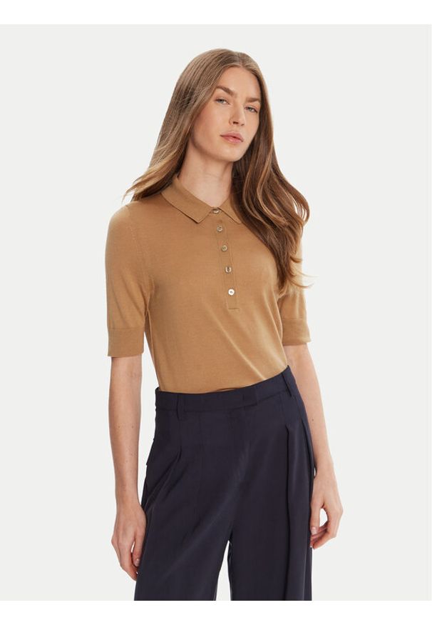 BOSS Sweter Fidenka 50545015 Beżowy Regular Fit. Kolor: beżowy. Materiał: wełna