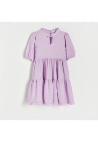 Reserved - Sukienka midi - Fioletowy. Kolor: fioletowy. Długość: midi
