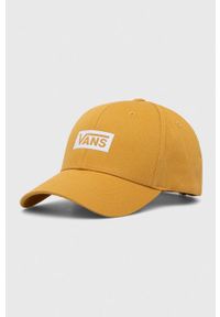Vans czapka z daszkiem bawełniana kolor żółty z aplikacją. Kolor: żółty. Materiał: bawełna. Wzór: aplikacja #1