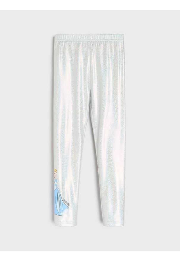 Sinsay - Legginsy Disney Princess - srebrny. Kolor: srebrny. Wzór: motyw z bajki