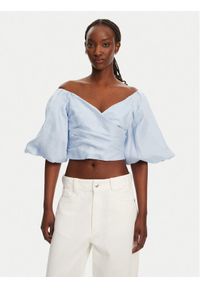 BARDOT Bluzka Eva Linen 57892TB2 Błękitny Regular Fit. Kolor: niebieski. Materiał: len