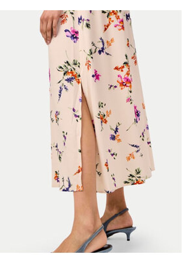 YAS Spódnica midi Asina 26034011 Écru Regular Fit. Materiał: wiskoza