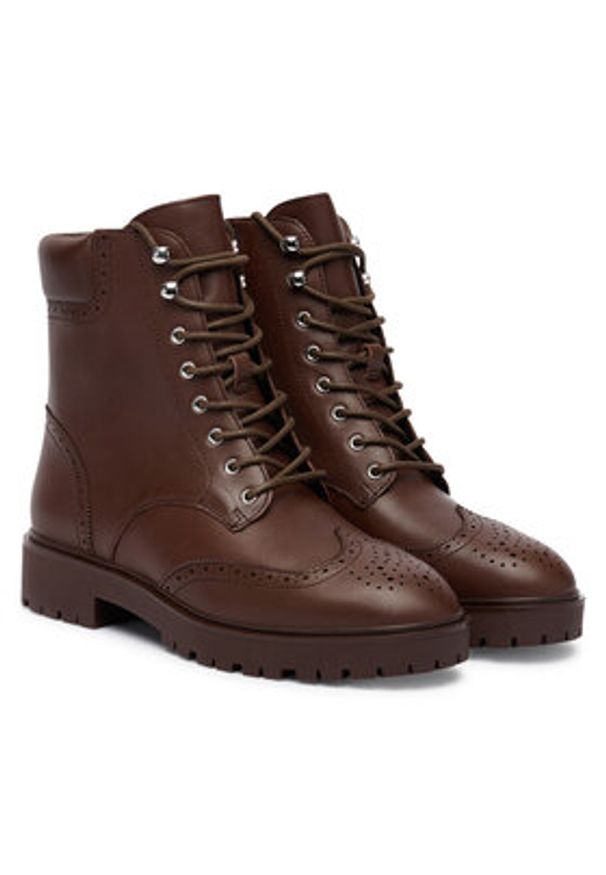 Lauren Ralph Lauren - LAUREN RALPH LAUREN Botki Alysn 802977885002 Brązowy. Kolor: brązowy. Materiał: skóra