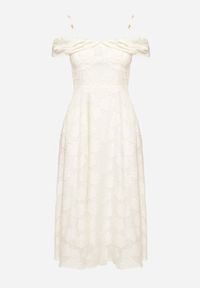 Born2be - Jasnobeżowa Rozkloszowana Sukienka na Regulowanych Ramiączkach o Taliowanym Kroju Umadea. Kolor: beżowy. Długość rękawa: na ramiączkach. Styl: elegancki #5