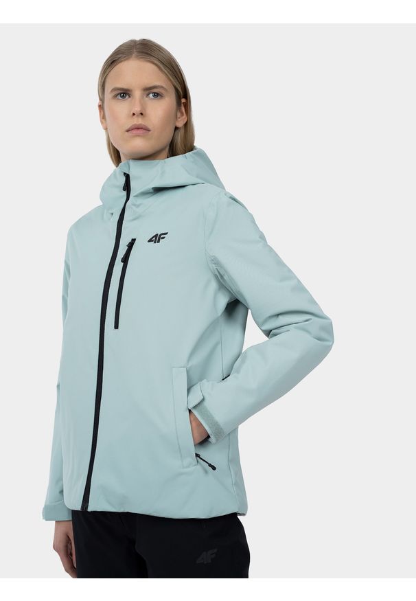 4f - Kurtka narciarska membrana 5 000 damska. Kolor: turkusowy. Materiał: materiał, poliester. Sezon: zima. Sport: narciarstwo