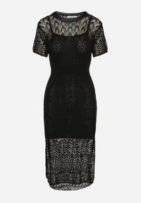 Born2be - Czarna Ażurowa Sukienka z Wiskozą Zoriena. Okazja: na co dzień. Kolor: czarny. Materiał: wiskoza. Długość rękawa: na ramiączkach. Wzór: ażurowy. Typ sukienki: proste. Styl: boho, casual, elegancki #7