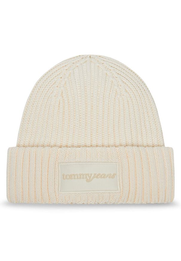 Czapka Tommy Jeans. Kolor: kremowy
