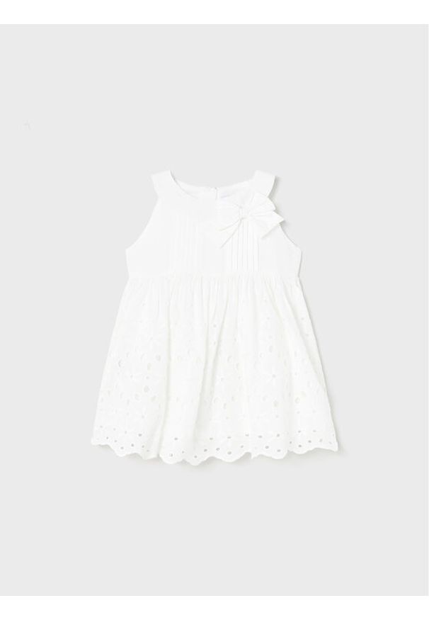 Mayoral Sukienka letnia 1962 Biały Regular Fit. Kolor: biały. Materiał: bawełna. Sezon: lato