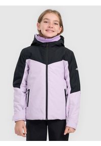 4f - 4F Kurtka narciarska membrana 5000 dziewczęca - fioletowa 122 (6-7 lat). Kolor: fioletowy. Materiał: poliester, materiał. Sezon: lato #1