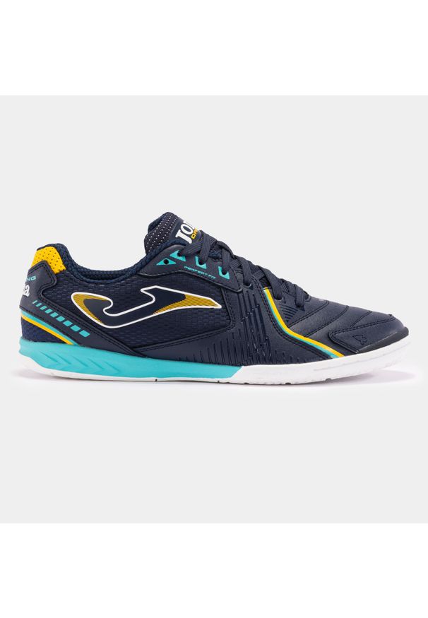 Buty piłkarskie męskie Joma Dribling 2403 Navy Indoor. Zapięcie: sznurówki. Kolor: niebieski, żółty, wielokolorowy. Materiał: materiał, tkanina, syntetyk. Szerokość cholewki: normalna. Sport: piłka nożna
