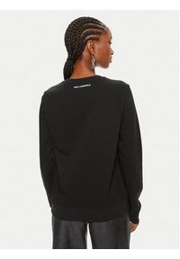 Karl Lagerfeld - KARL LAGERFELD Bluza Ikonik 2.0 245W1810 Czarny Regular Fit. Typ kołnierza: dekolt w karo. Kolor: czarny. Materiał: bawełna #3