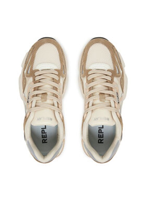Replay - REPLAY Sneakersy GWS9N .000.C0012T Beżowy. Kolor: beżowy. Materiał: skóra