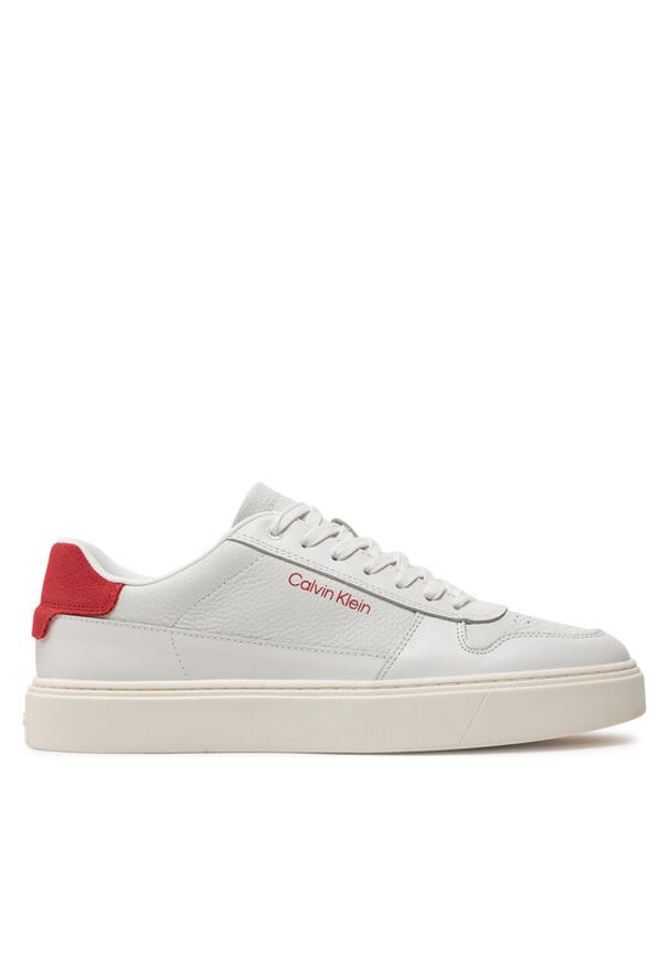 Calvin Klein Sneakersy Low Top Lace Up Bskt HM0HM01254 Biały. Kolor: biały. Materiał: skóra