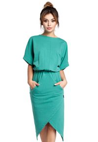 BE - Efektowna sukienka o awangardowym kroju. Materiał: materiał, bawełna, dresówka, elastan, dzianina #1