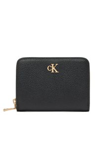 Calvin Klein Duży Portfel Męski Minimal Monogrm Lthr Med Flap Zi LV04F1064G Czarny. Kolor: czarny. Materiał: skóra
