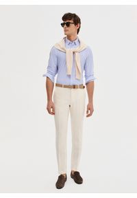 Pako Lorente - PAKO LORENTE - Dzianinowa koszula męska w prążek. Materiał: dzianina. Długość rękawa: długi rękaw. Długość: długie. Wzór: prążki. Sezon: wiosna #5