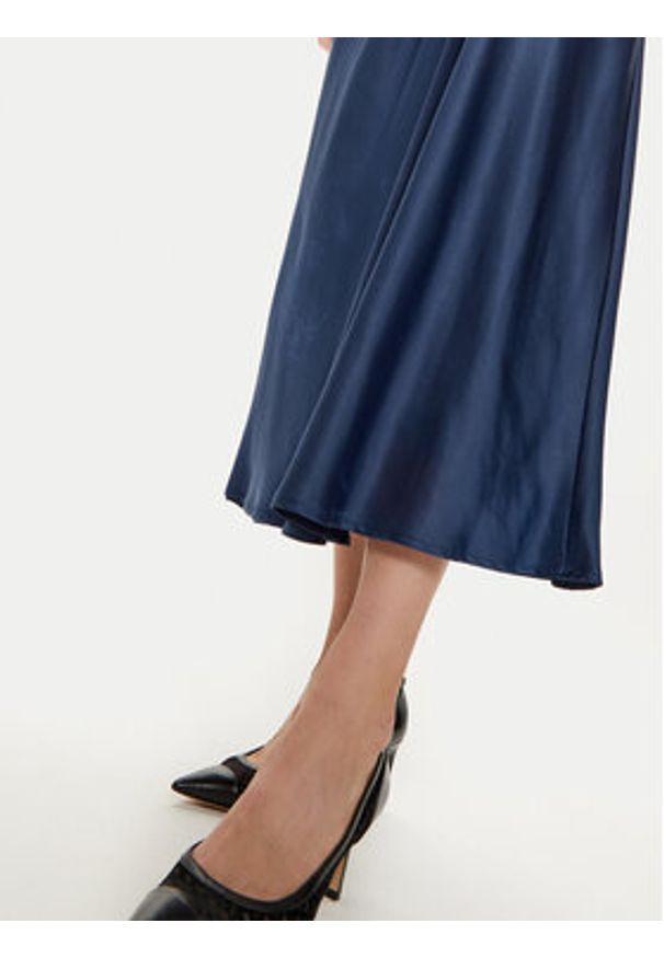 Guess Spódnica midi Anastasia W4BD56 WGIG2 Granatowy Regular Fit. Kolor: niebieski. Materiał: syntetyk