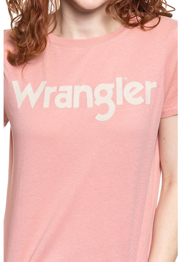Wrangler - WRANGLER T SHIRT DAMSKI ROUND TEE BRIDAL ROSE W7N4EVP01 112131971