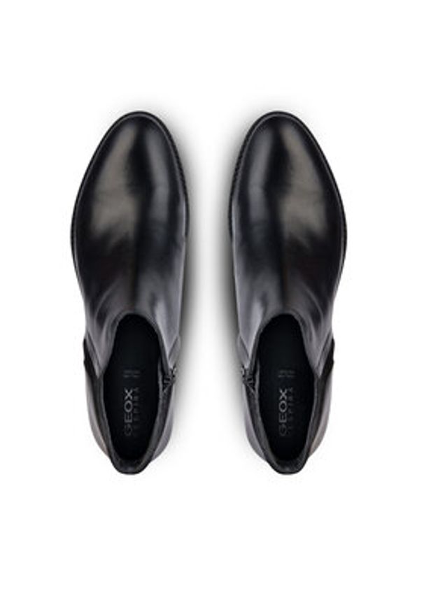 Geox Botki D Felicity D36G1D 04322 C9999 Czarny. Kolor: czarny. Materiał: skóra