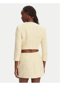 Elisabetta Franchi Marynarka GI-160-52E2-V600 Żółty Regular Fit. Kolor: żółty. Materiał: bawełna