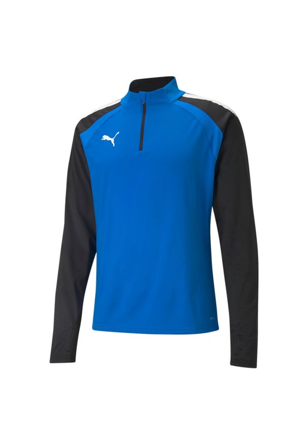 Puma - Koszulka piłkarska męska PUMA Teamliga 1/4 Zip Top. Kolor: wielokolorowy, niebieski, czarny. Sport: piłka nożna