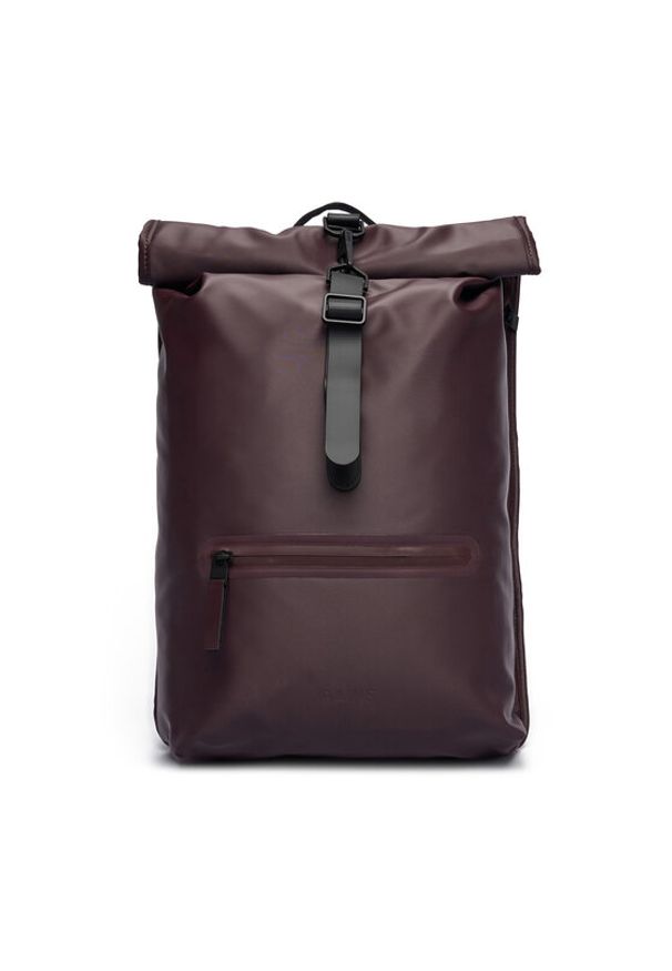 Rains Plecak Rolltop 13320 Bordowy. Kolor: czerwony. Materiał: materiał