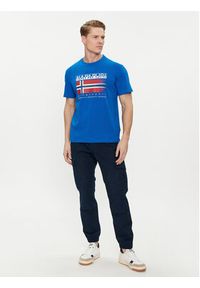 Napapijri T-Shirt S-Kreis NP0A4HQR Niebieski Regular Fit. Kolor: niebieski. Materiał: bawełna