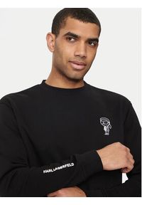 Karl Lagerfeld - KARL LAGERFELD Bluza 705400 543910 Czarny Relaxed Fit. Typ kołnierza: dekolt w karo. Kolor: czarny. Materiał: bawełna