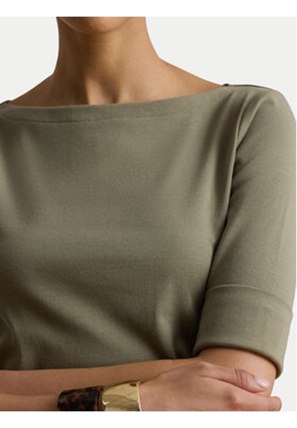 Lauren Ralph Lauren - LAUREN RALPH LAUREN T-Shirt Judy 200654963204 Zielony Regular Fit. Kolor: zielony. Materiał: bawełna
