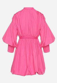 Born2be - Różowa Sukienka Adousa. Kolor: różowy. Materiał: tkanina, guma. Wzór: gładki. Typ sukienki: bombki. Styl: klasyczny. Długość: mini #7
