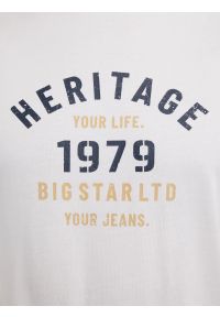 Big-Star - Koszulka męska z nadrukiem biała Jaros 100. Okazja: na co dzień. Kolor: biały. Materiał: dzianina, jeans. Wzór: nadruk. Styl: vintage, sportowy, klasyczny, casual #7