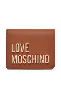 Love Moschino - LOVE MOSCHINO Mały Portfel Damski JC5612PP1LKD0208 Brązowy. Kolor: brązowy. Materiał: skóra