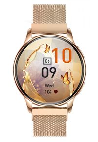 Maxcom Ecowatch 3 złoty. Rodzaj zegarka: smartwatch. Kolor: złoty. Materiał: mesh. Styl: sportowy, casual, klasyczny, elegancki #3