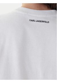 Karl Lagerfeld - KARL LAGERFELD T-Shirt B1W17032 Biały Relaxed Fit. Typ kołnierza: dekolt w karo. Kolor: biały. Materiał: bawełna #2