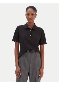 TOMMY HILFIGER - Tommy Hilfiger Polo 1985 WW0WW43224 Czarny Regular Fit. Typ kołnierza: polo. Kolor: czarny. Materiał: bawełna #1