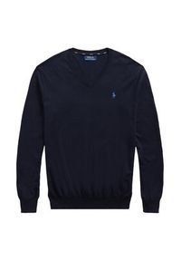 Polo Ralph Lauren Sweter Ls Sf Vn Pp 710670789004 Granatowy Slim Fit. Typ kołnierza: polo. Kolor: niebieski. Materiał: bawełna #4