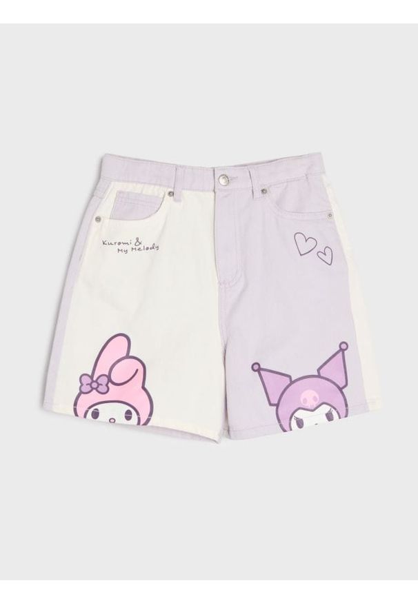 Sinsay - Jeansowe szorty My Melody and Kuromi - wielobarwny. Materiał: jeans