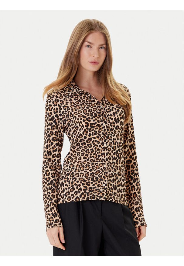 Morgan Koszula 252-TJOSY Brązowy Slim Fit. Kolor: brązowy. Materiał: syntetyk